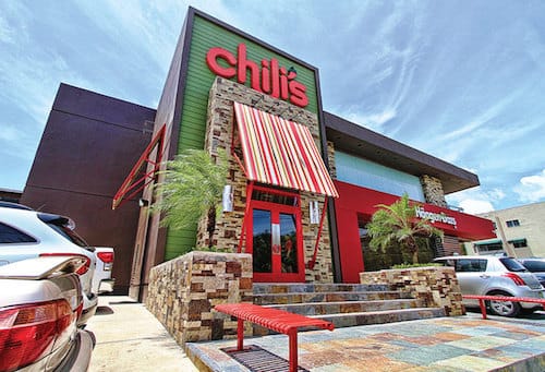 Chili's Restaurant Back of the Menu