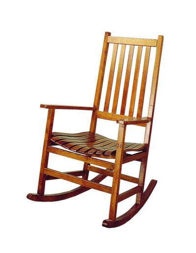 Coaster Southern Country Plantation Porch Rocker/Rocking Chair, Oak Wood Finish