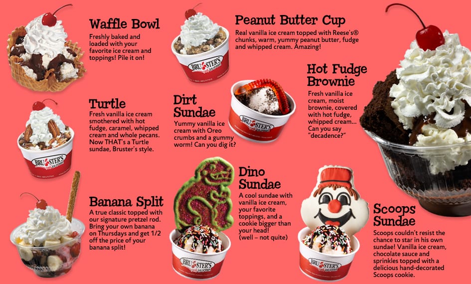 Bruster's Ice Cream Menu