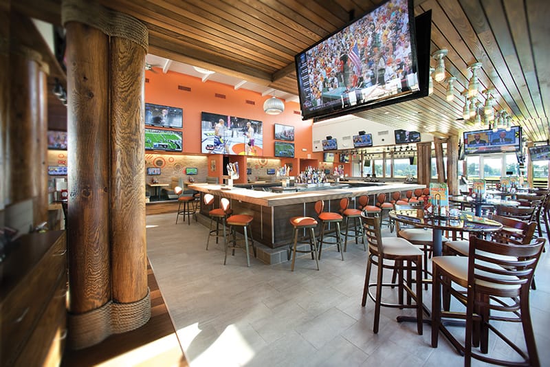 Example of the inside of a Hooters Restaurant