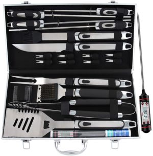 21pc BBQ Grill Accessories Set with Thermometer